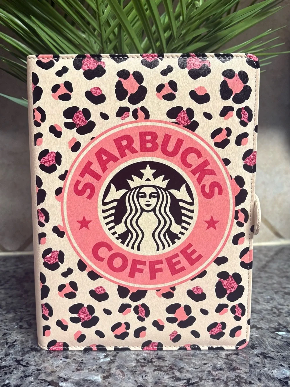 Starbucks Coffee Custom A5 Leopard Binder with 50 lined paper included.